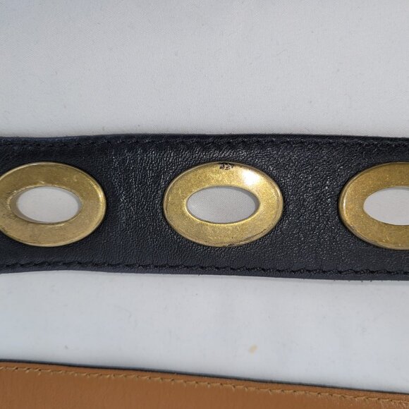 Miu Miu Black Leather Belt with Brass Accents Size M/L - Picture 11 of 11
